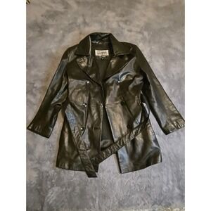Vtg Pelle Studio Wilsons Leather Jacket S Women's Black Belted Thinsulate 90s